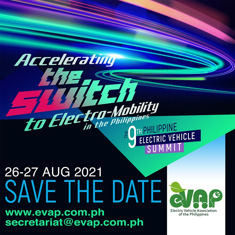 2021 EVAP Philippine Electric Vehicle Summit to push through on August